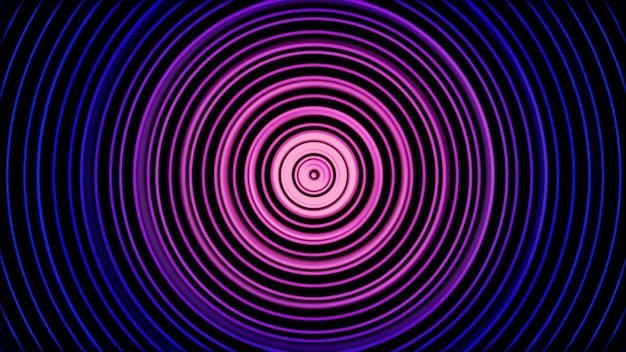 Animación en espiral hipnótica abstracta y colorida con círculos psicodélicos pulsantes con un centro colorido