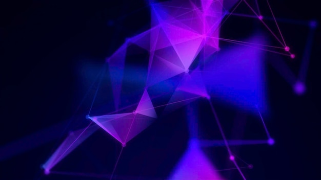 Animación de estructura triangular con líneas movimiento conexión geométrica con líneas y triangular