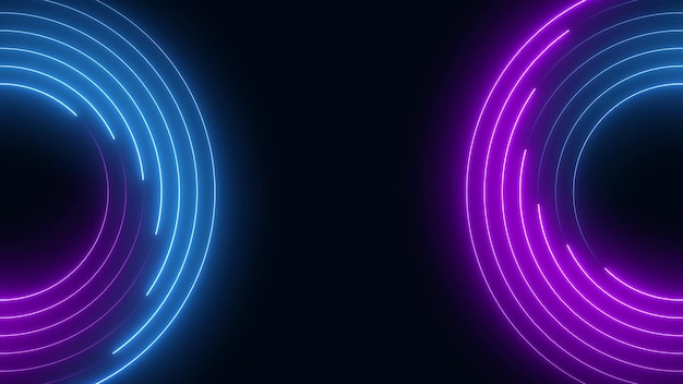 Animación de gráficos de movimiento de fondo de bucle sin interrupción azul y púrpura de luces de neón