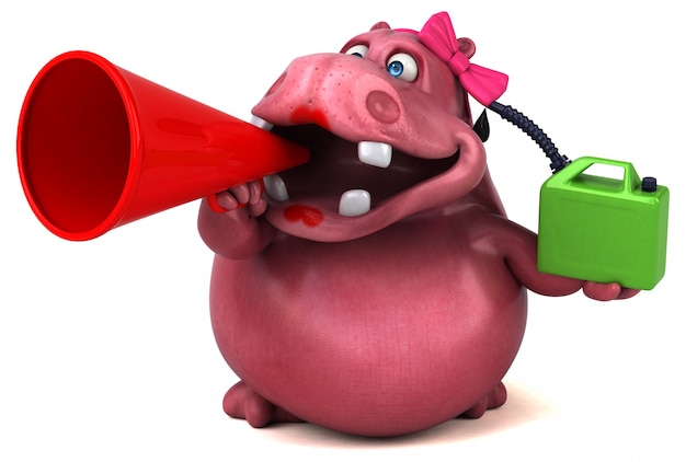 Animación de hipopótamo rosa