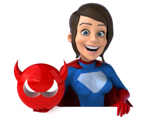 Foto animación de mujer superhéroe