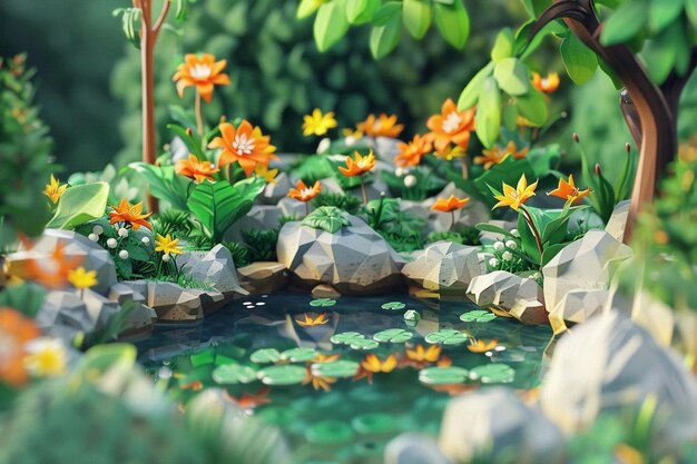 Animación de la naturaleza en 3D caprichosa