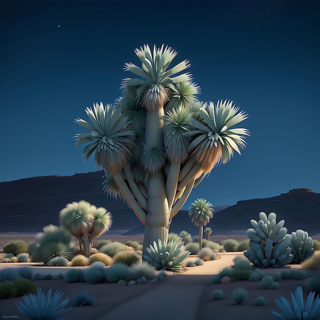 Animación del paisaje forestal del desierto generado por Ai