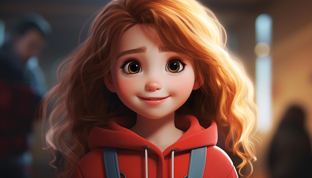 una animación de personaje de niño muy lindo estilo pixar