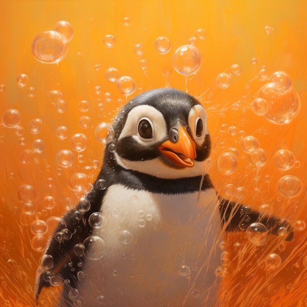 Animación de pingüinos Retratos llenos de personalidad al estilo de Craig Mullins