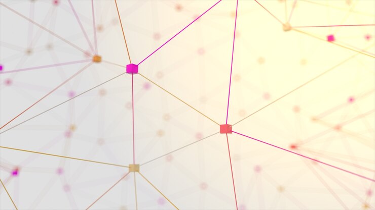 Foto animación de red conectado cubo sobre fondo blanco. ilustración 3d