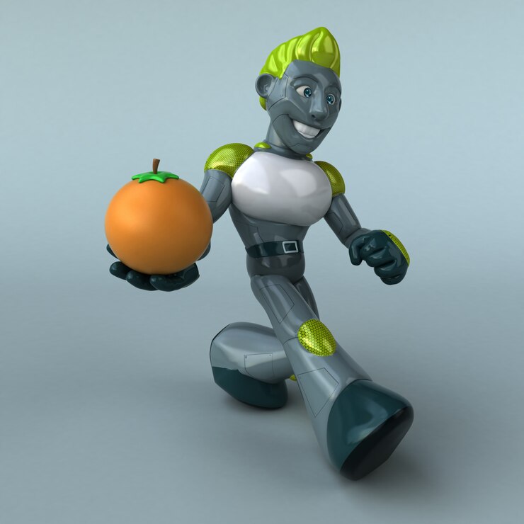 Foto animación del robot verde