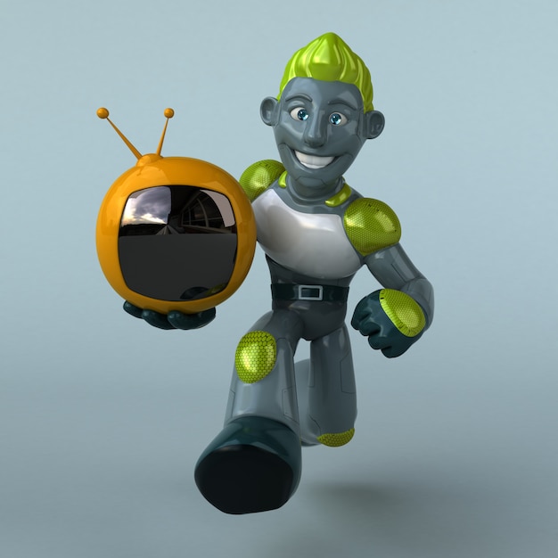 Animación del robot verde