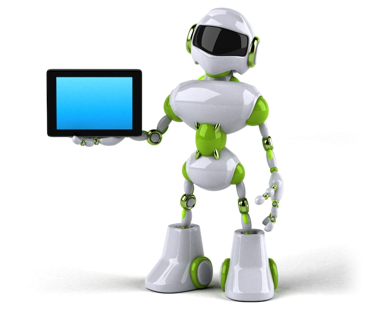 Foto animación robot verde