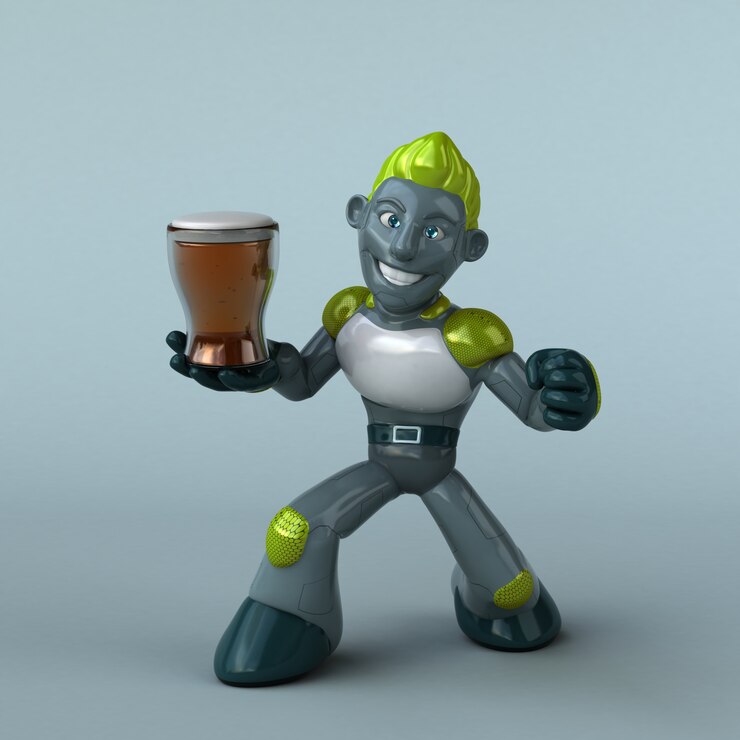 Foto animación del robot verde