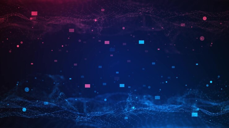 Animación de tecnología futurista de flujo de partículas digitales