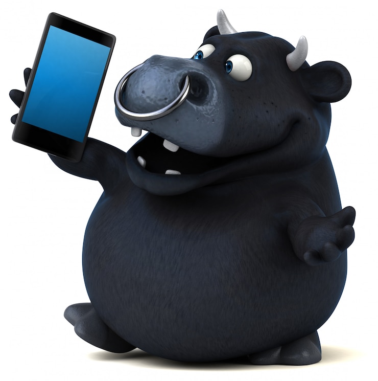 Foto animación de toro negro