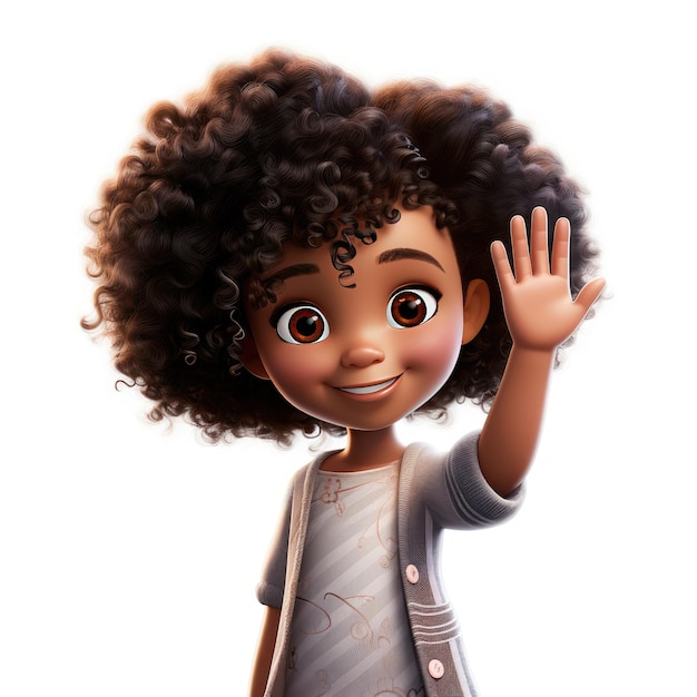 La animada princesa afro un cuento de Pixaresque de saludos alegres