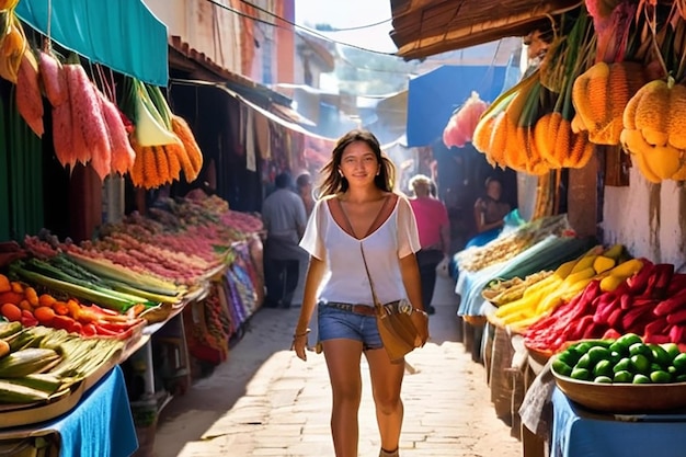 Foto los animados mercados callejeros