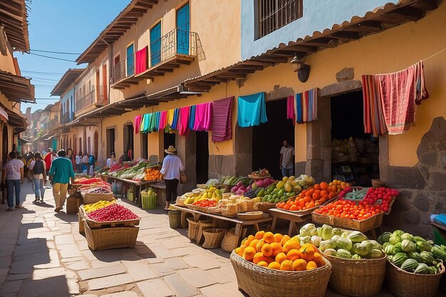 Foto los animados mercados callejeros