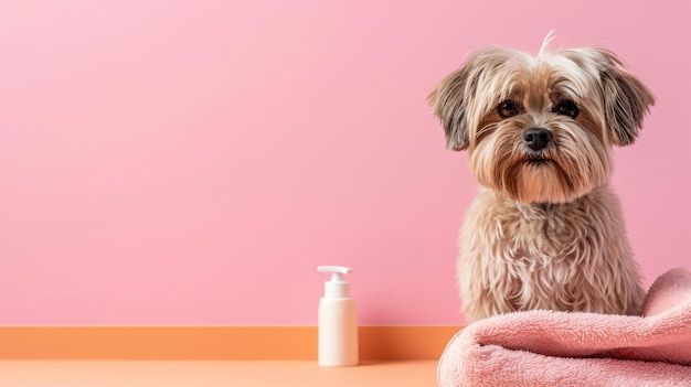 Foto animais de estimação cuidando do fundo de propaganda com espaço de cópia