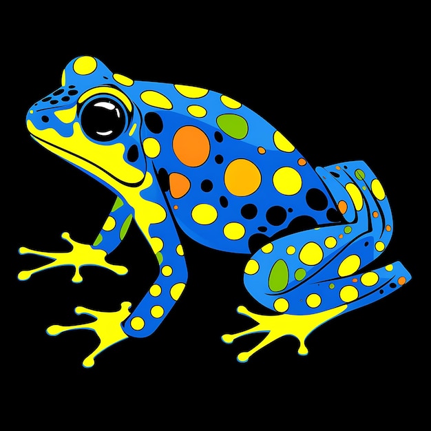 Animais Frame of Blue Poison Dart Froglet Design a Frame Reflecting 2D cute creative design