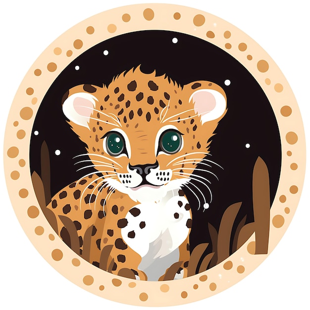 Foto animais quadro de bebê jaguar brincalhão manchado bebê jaguar parecendo 2d design criativo bonito