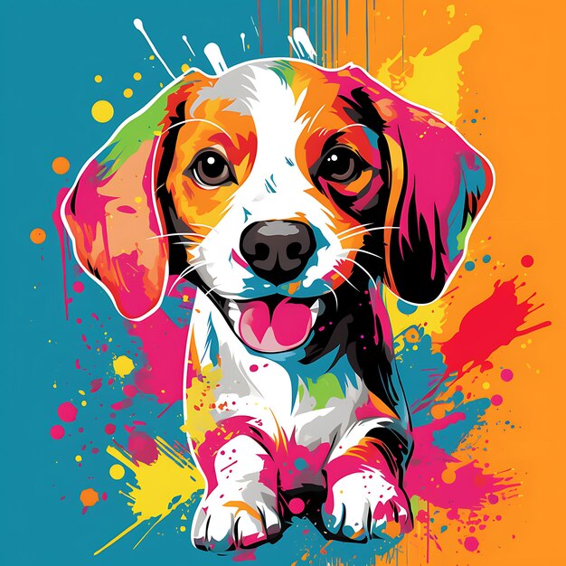 Animais Quadro de cachorro Beagle brincalhão Capturando os Beagles Lively S 2D design criativo fofo