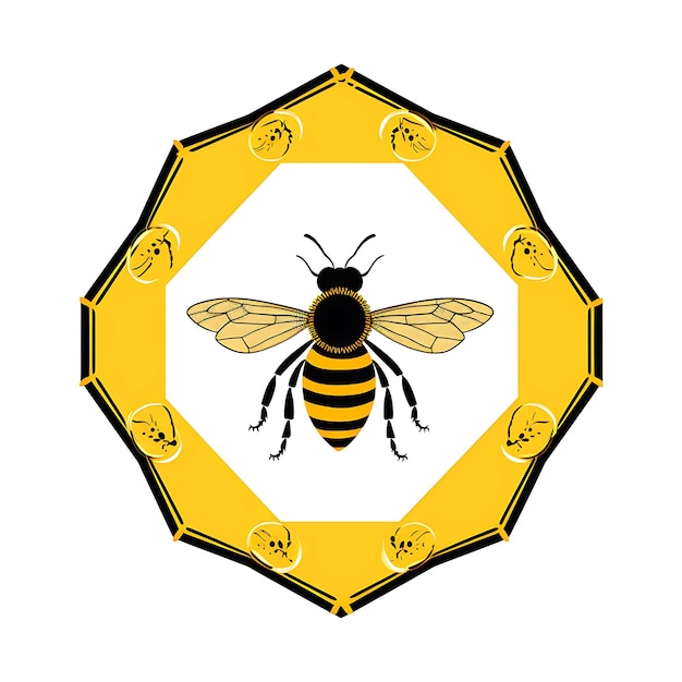 Animais Quadro de Desert Bee um Quadro Geométrico Hexagonal semelhante a um Bu 2D design criativo bonito