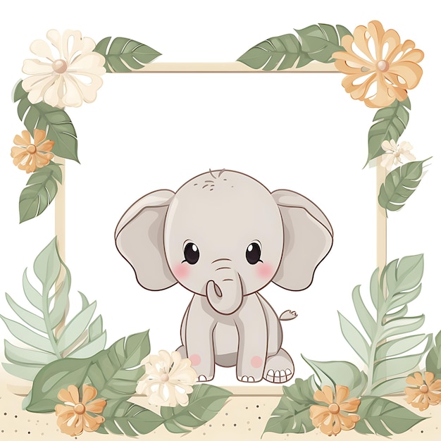 Foto animais quadro de doce bebê elefante bezerro tomando a forma de um deli 2d design criativo bonito