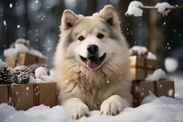 Animais selvagens de Natal Com fundo de animais bonitos