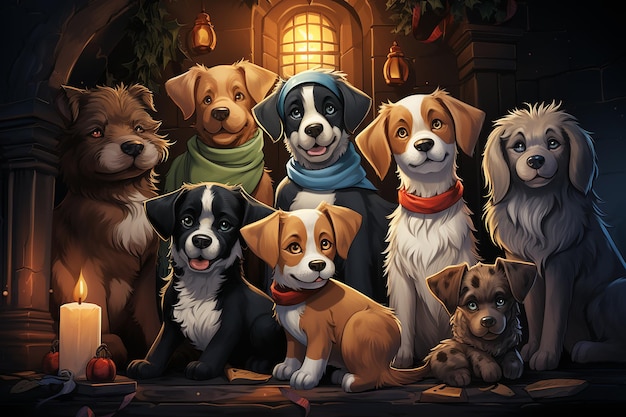 Animais selvagens de Natal Com fundo de animais bonitos