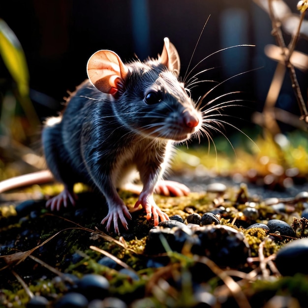 Animais selvagens de ratos que vivem na natureza, parte do ecossistema
