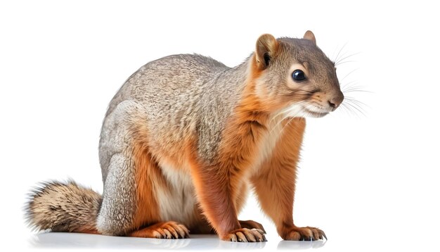 Foto animal ardilla aislado sobre un fondo blanco