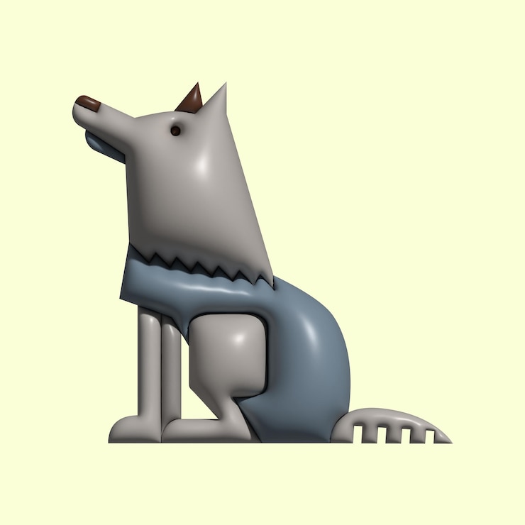 Foto animal bonito 3d com fundo claro