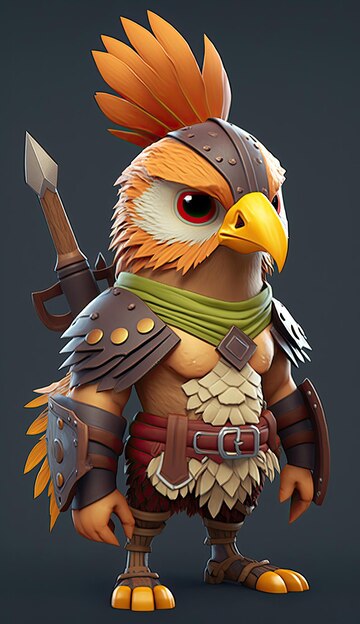 Lindo cavalo animal guerreiro 3d modelo de jogo generativo ia