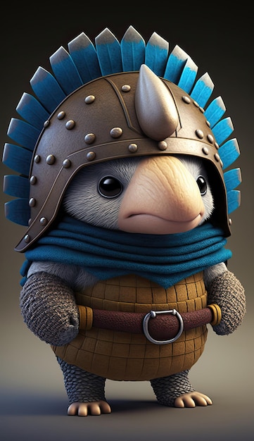 Bonito capivara animal guerreiro 3d modelo de jogo generativo ia