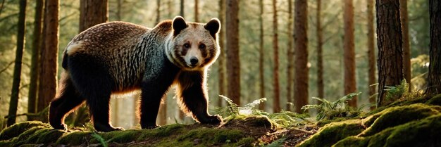 Foto un animal caminando en el bosque verde