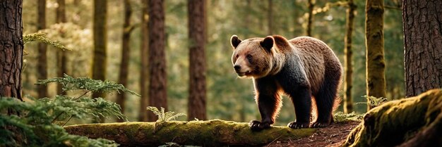 Un animal caminando en el bosque verde