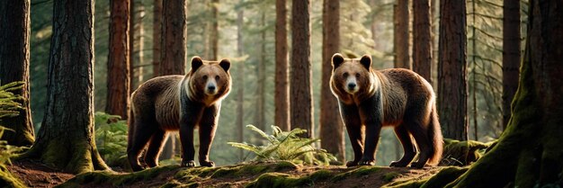 Un animal caminando en el bosque verde