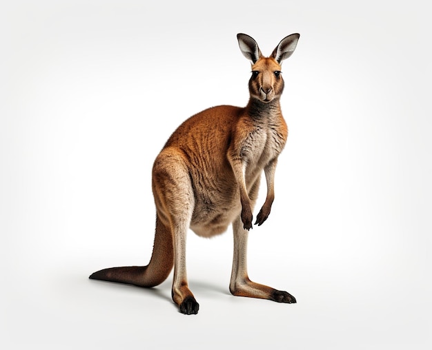 Animal canguro australiano aislado sobre fondo