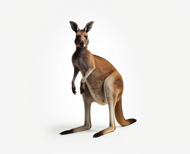 Foto animal canguru australiano isolado no fundo