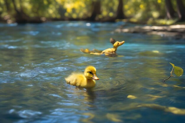 Foto un animal está cortando el agua generada por ai