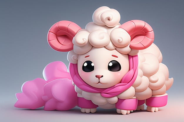 animal de desenho animado rosa ícone de ovelha personagem de jogo de anime animal papel de parede de fundo