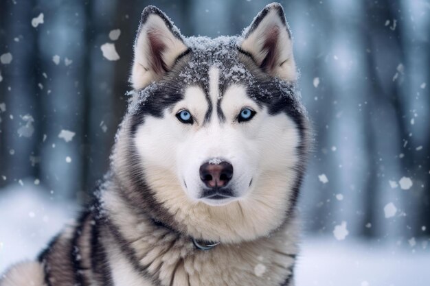 Foto animal inteligente husky siberiano gerar ai