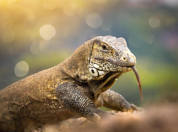 Un animal de Komodo con la letra c en él