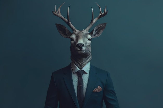 Animal mamífero serio vestido con ropa elegante que representa a un político o empresario IA generativa