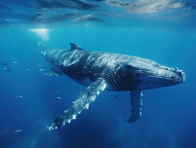 un animal marino nadando bajo el agua