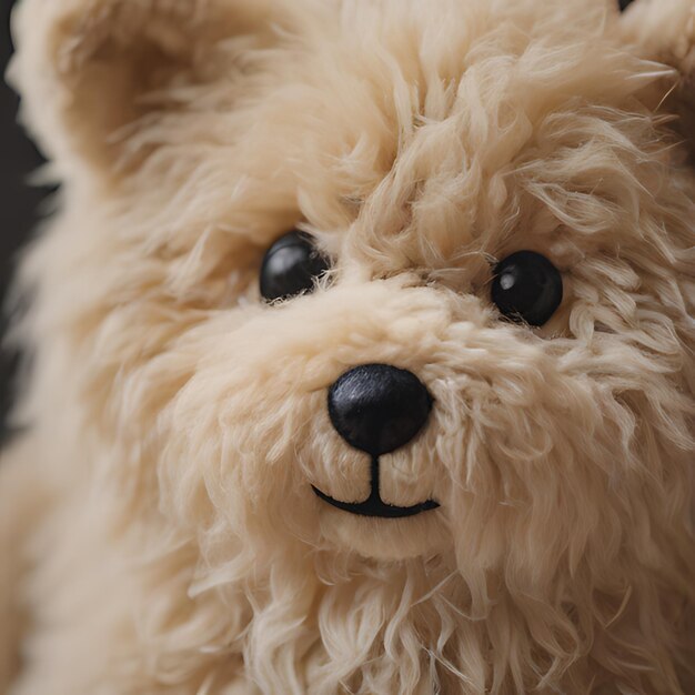 Foto un animal de peluche con nariz negra y una nariz negra