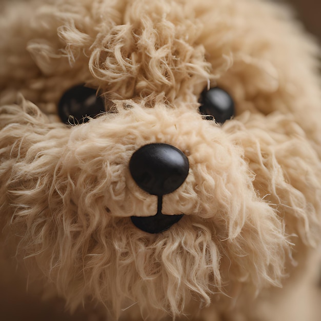 Foto un animal de peluche con nariz negra y una nariz negra