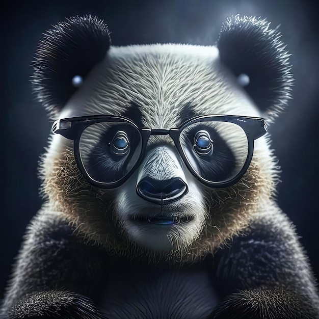 Retrato de um urso panda animal: ilustrações stock 603128978