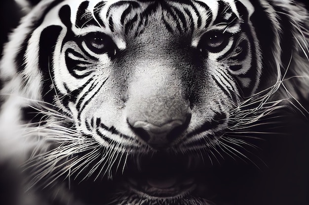 Animal tigre Retrato de um tigre Pintura de ilustração de estilo de arte digital