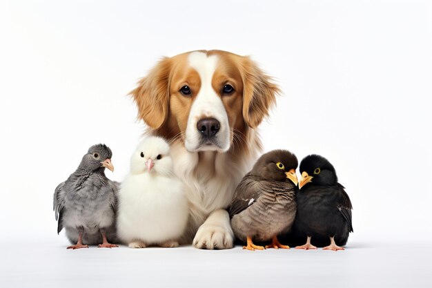 Foto con animales africanos en fondo blanco