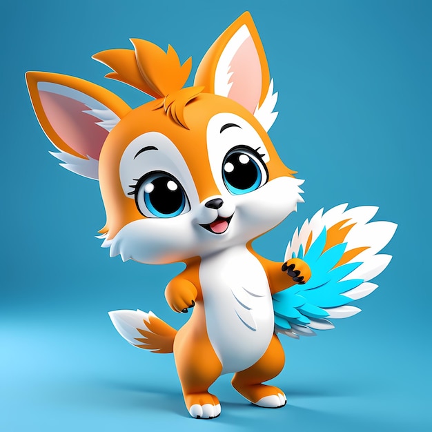 Animales bonitos de dibujos animados en 3D Animales ilustrados para niños