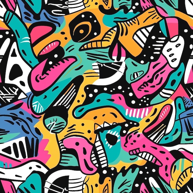 animales de dibujos animados coloridos se muestran con diferentes colores y patrones